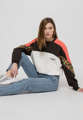 "KEIRA" SWEATSHIRT IN OFF WHITE/GREY
