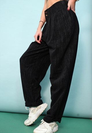 VINTAGE 80'S WIDE LEG HIGH WAIST TROUSERS