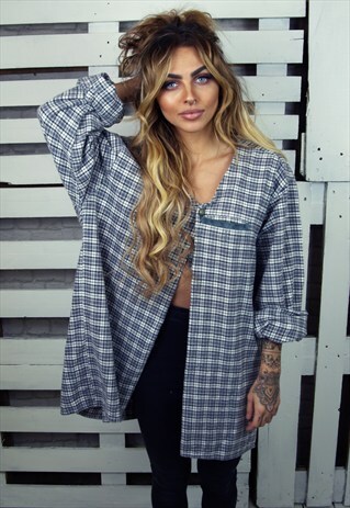 FLANNEL REWORKED PLAID KIMONO SHIRT