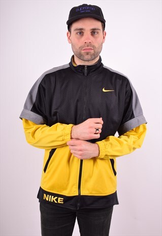 NIKE MENS VINTAGE TRACKSUIT TOP JACKET SMALL MULTI 90'S