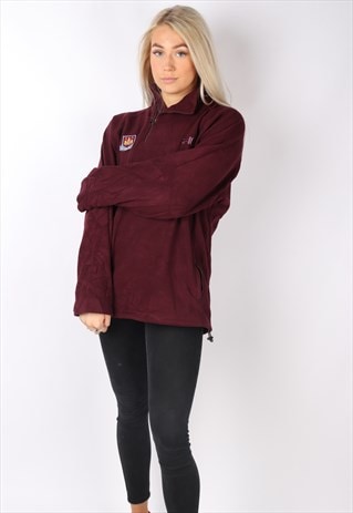 VINTAGE FILA WEST HAM UNITED FLEECE 90S M OVERSIZED 1/4 ZIP
