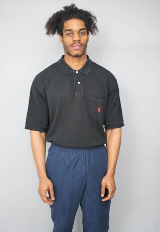 VINTAGE POLO RALPH LAUREN BLACK POLO SHIRT