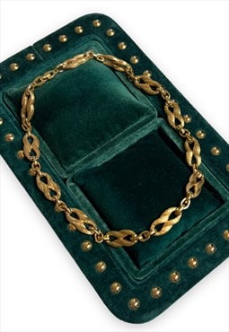 Dior necklace gold tone choker chain 80s