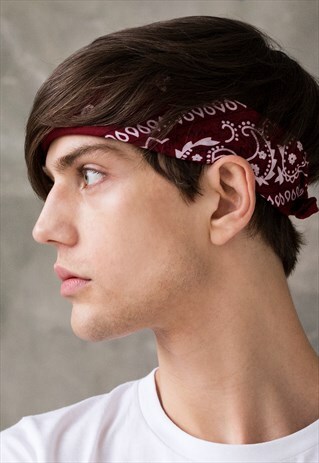 SET OF 3 COLOUR BANDANAS BLACK WINE FESTIVAL PAISLEY BANDANA