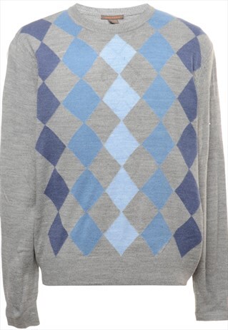 BEYOND RETRO VINTAGE DOCKERS GEOMETRIC PATTERN JUMPER - M