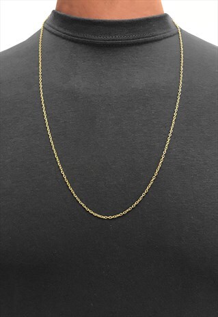 PACK OF 2 30" PLAIN NECKLACE CHAIN - GOLD