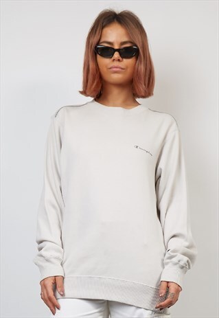 VINTAGE 90'S CHAMPION CONTRAST STITCH OFF-WHITE SWEATSHIRT