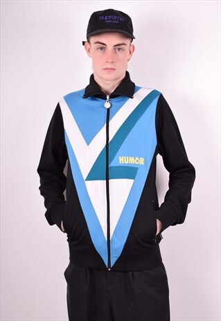 MENS VINTAGE TRACKSUIT TOP JACKET MEDIUM MULTI 90'S