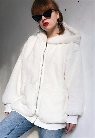 TEDDY HOODED FAUX FUR JACKET