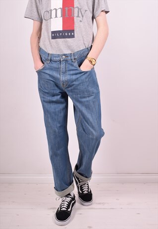 CHEAP MONDAY MENS VINTAGE JEANS W32 L34 BLUE 90S
