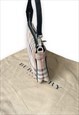VINTAGE BURBERRY BAG BEIGE NOVA CHECK POUCHETTE SUEDE PURSE