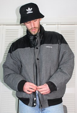 Vintage 90's Grey Adidas Puffer Jacket