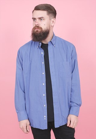 VINTAGE CHAPS BLUE SHIRT /E2199