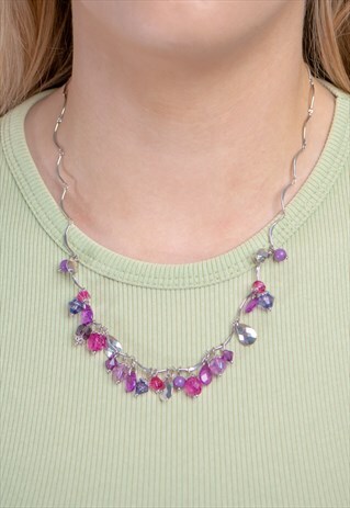 VINTAGE PURPLE BEAD NECKLACE