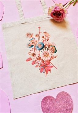 Doll Bouquet Natural Canvas Tote Bag