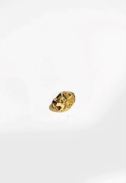 Ornant Geometric Marble Shapes Hoop Earring - Gold/Cream