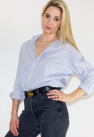 VINTAGE CHECK RALPH LAUREN BOYFRIEND STYLE SHIRT
