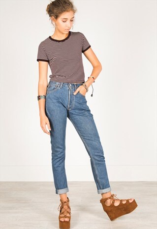 VINTAGE 80S LEVI'S 501 SLIM FIT /AVELINASREWORKS/ C403