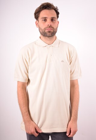 KAPPA MENS VINTAGE POLO SHIRT LARGE BEIGE 90S