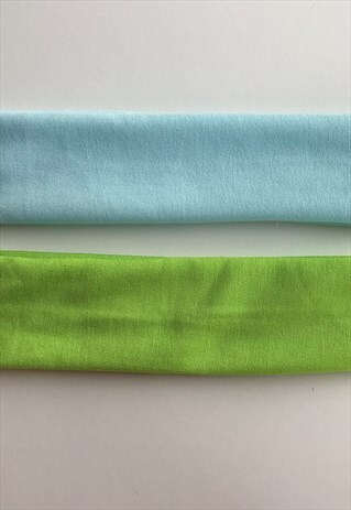 GREEN BABY BLUE COTTON HEADBAND BUNDLE