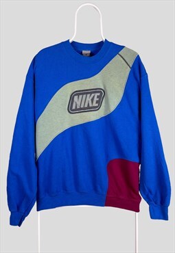 Vintage Reworked Nike Sweatshirt Spell Out Embroidered Large