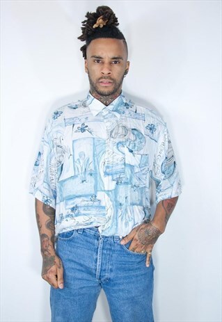 VINTAGE HAWAIIAN CRAZY PATTERNED SHIRT
