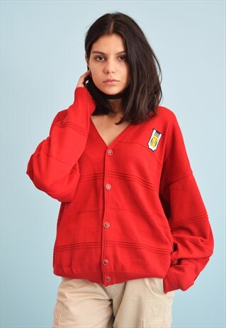 80'S RETRO OVERSIZED SLOUCHY GRANDADS KNIT CARDIGAN