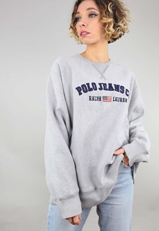 VINTAGE OVERSIZED POLO JEANS RALPH LAUREN SWEATER SWEATSHIRT
