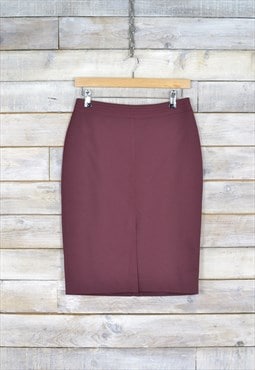Vintage Bodycon Pencil Skirt Wine Red W28 BL456