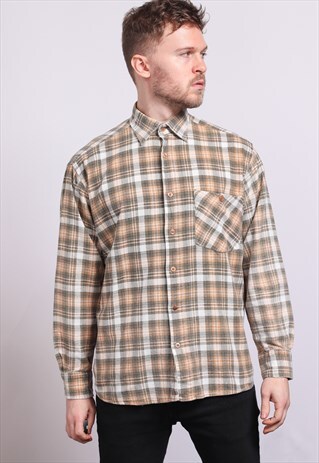 VINTAGE CHECKED FLANNEL SHIRT