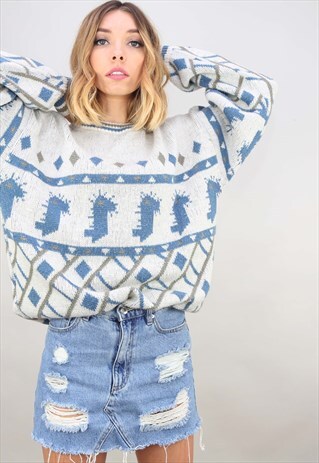 VINTAGE OVERSIZED PATTERNED JUMPER