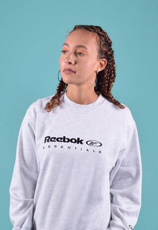 VINTAGE REEBOK ESSENTIALS GREY SWEATSHIRT