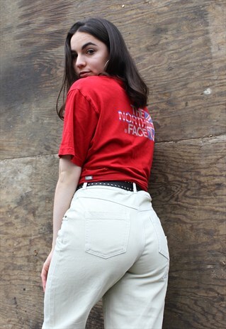 90'S RED RETRO SPELL-OUT T-SHIRT