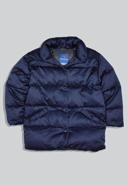 Vintage 90s Moncler Puffer Down Fill Jacket in Navy Blue