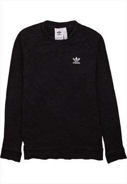 Vintage 90's Adidas Sweatshirt Lightweight Crew Neck Black