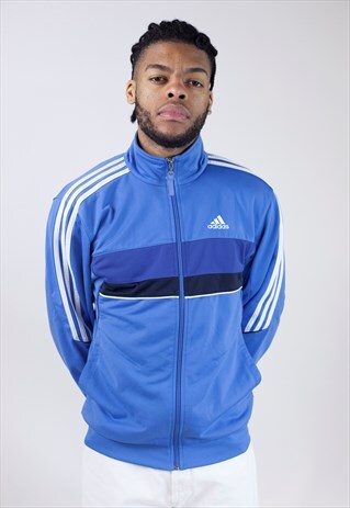 VINTAGE ADIDAS BLUE ZIP UP 90'S JACKET