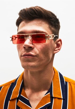 KAISER - SQUARE 90'S GOLD AND ORANGE SUNGLASSES