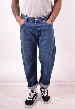 LEVI'S 501 MENS VINTAGE JEANS W36 L34 BLUE 90S