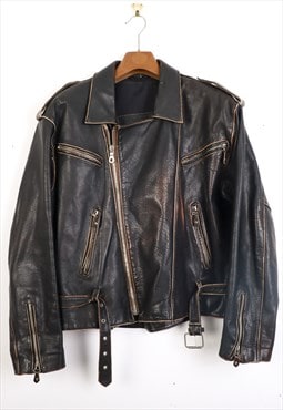 Vintage Mauritius Leather Jacket in Black