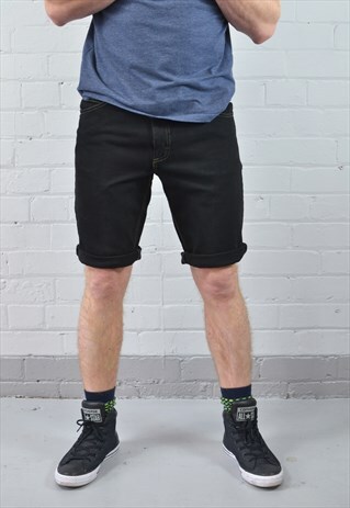 VINTAGE LEE BLACK DENIM SHORTS