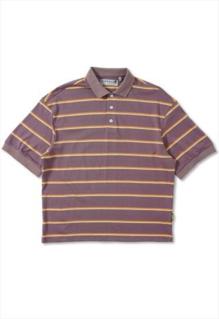 KALODIS VINTAGE LOOSE OVERSIZE STRIPED POLO SHIRT
