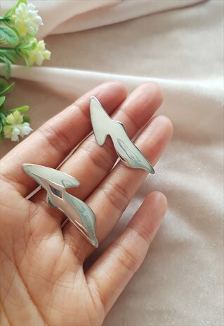 VINTAGE STERLING SILVER LIGHTNING BOLT EARRINGS
