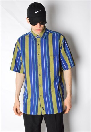 VINTAGE 90S STRIPED SHORT SLEEVE SHIRT