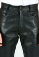 W32 L30 STRAIGHT LEATHER PANTS GRUNGE TROUSERS BIKER GOTH 