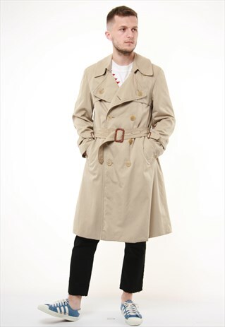90S VINTAGE AQUASCUTUM LIGHTWEIGHT TRENCH COAT 14213