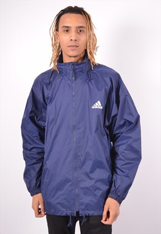 VINTAGE ADIDAS WATERPROOF JACKET NAVY BLUE