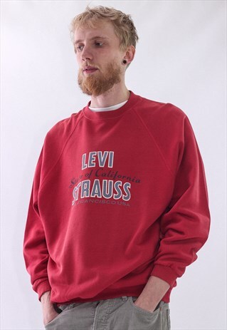 VINTAGE MENS LEVIS BIG LOGO CREW NECK SWEATSHIRT