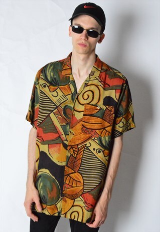 VINTAGE 90S ABSTRACT SHORT SLEEVE SHIRT