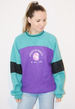 Vintage 90s Patterned Sport Outdoor Fleece Sweatshirt