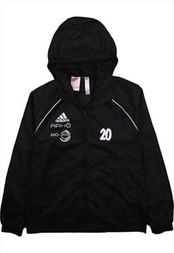 Vintage 90's Adidas Windbreaker Hooded Full Zip Up Black